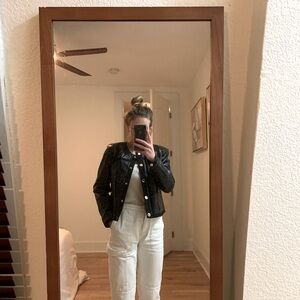 Sandro NEW WITH TAGS black leather jacket, S